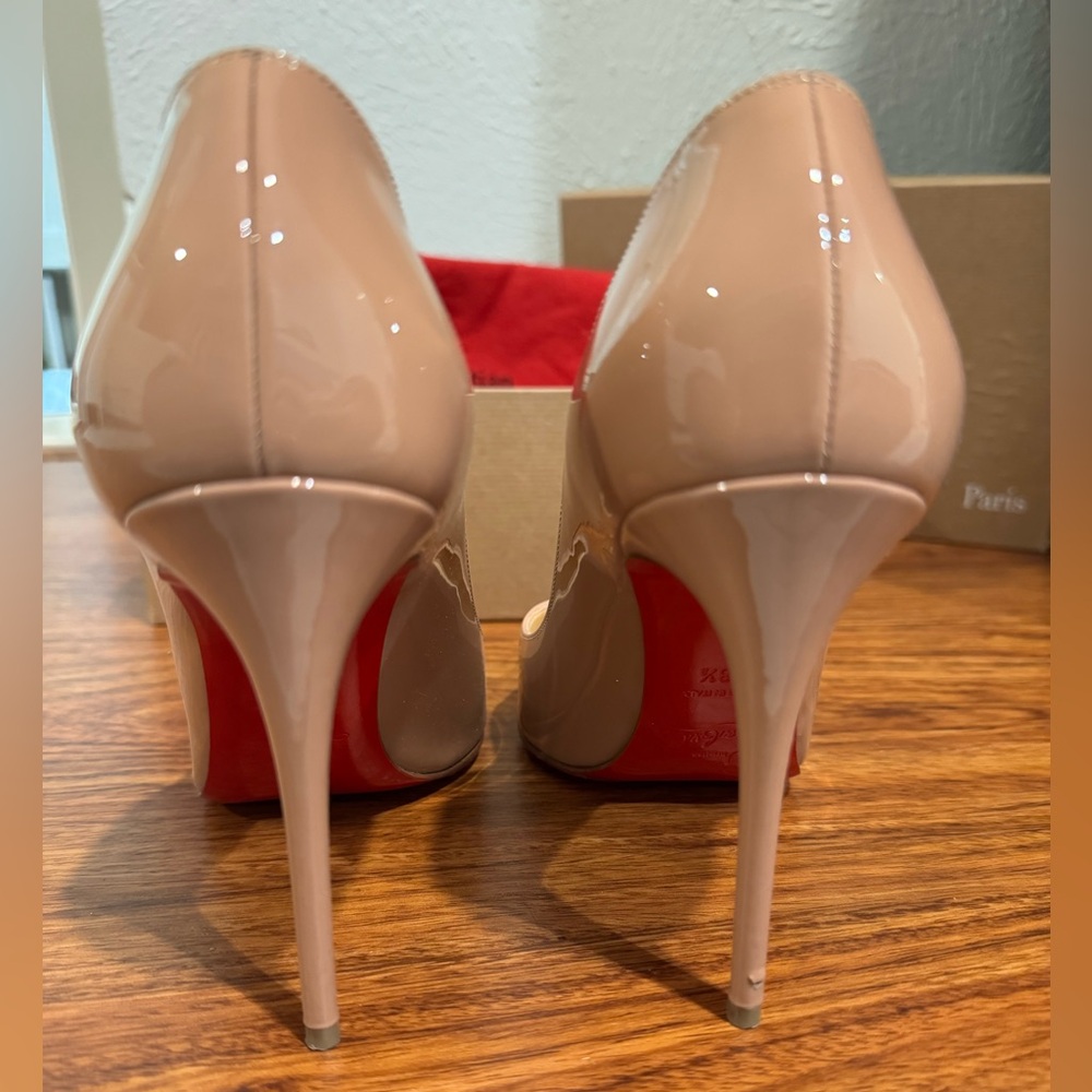 Christian Louboutin Pigalle Follies Heels Nude Patent Size 8.5US / 38.5EU - Picture 6 of 10